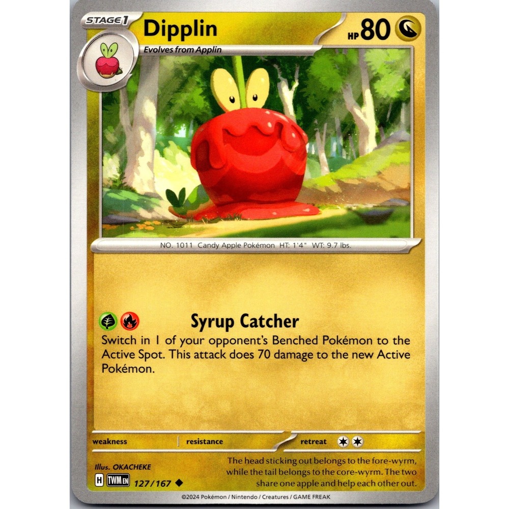Pokemon Dipplin 127/167 Uncommon SV06 Twilight Masquerade Dragon Card LP